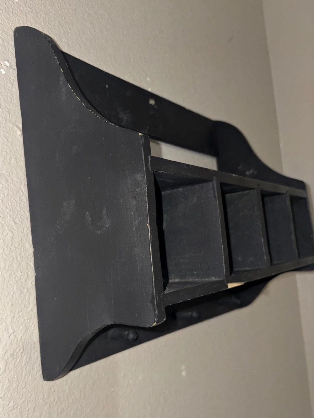 Wooden Wall Shelf with Cubbies & Pegs